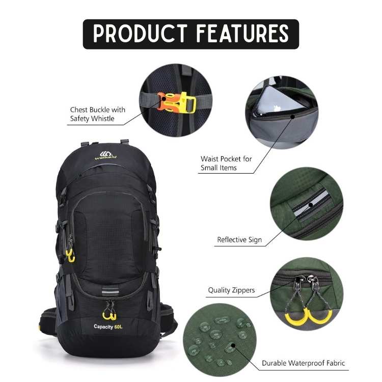 Large Waterproof Hiking Backpack