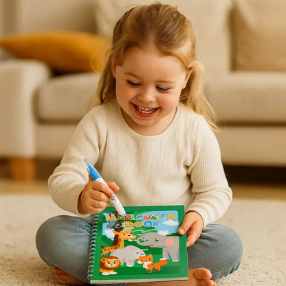 Colorful Kids Watercolor Painting Book Set with Brush