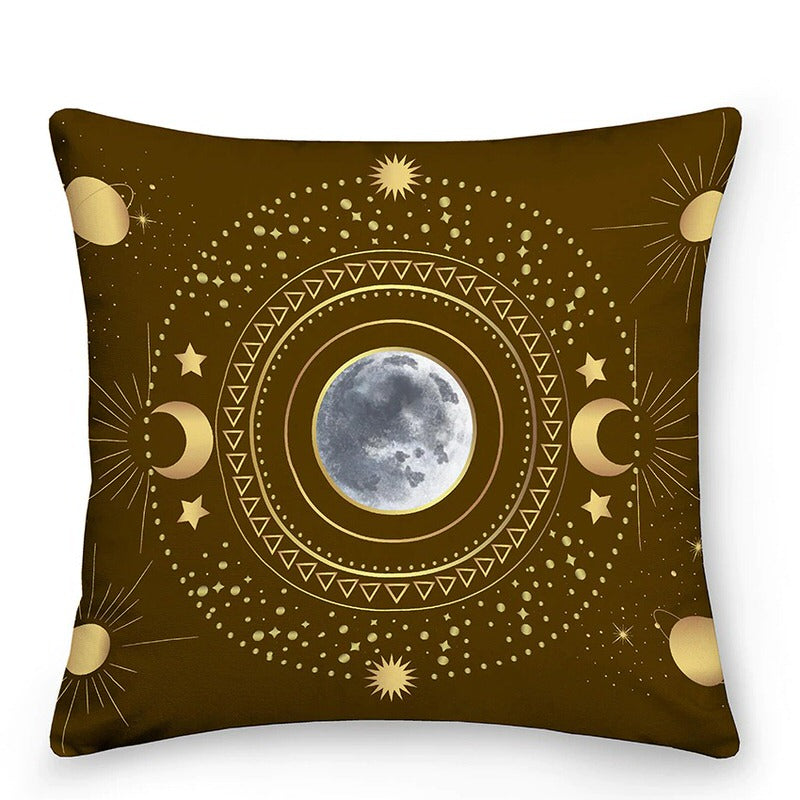 Colorful Astrology Sun Moon Throw Pillows