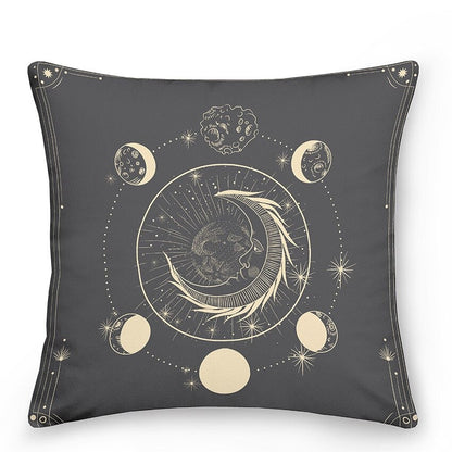 Colorful Astrology Sun Moon Throw Pillows