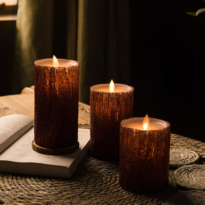 Warm LED Flickering Candle Set
