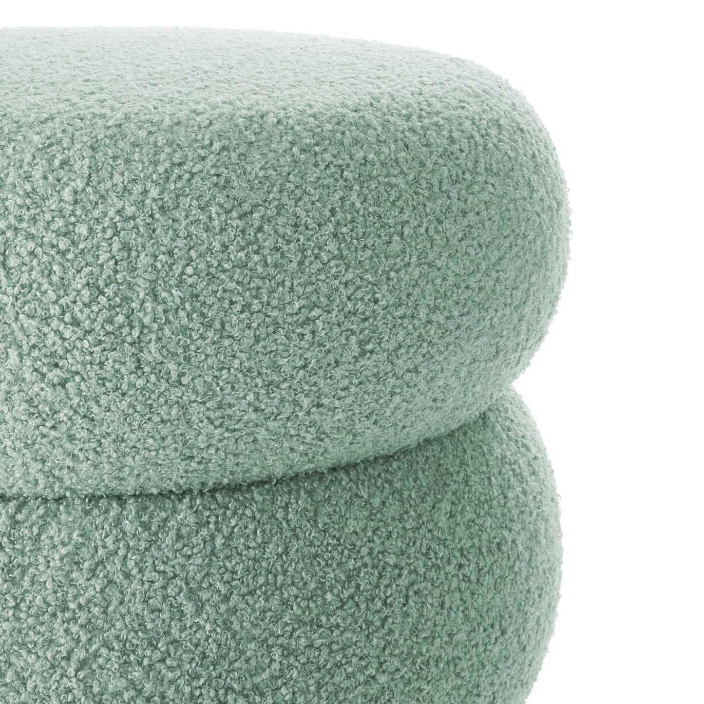 Plush Circular Storage Footstool