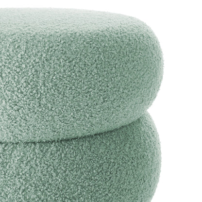 Plush Circular Storage Footstool