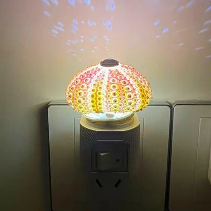 Rustic Coastal Desk Lamp with Seashell Shade