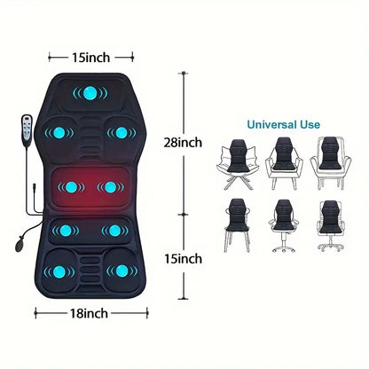Heated Back Massager Pad, Shiatsu Deep Knead Massage Chair