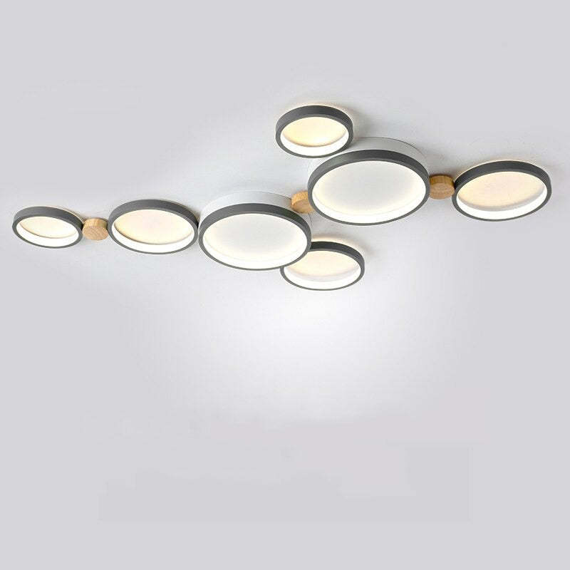 Soft Globe Ceiling Lamp for Bedroom in White and Gray