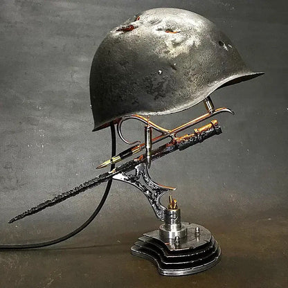 Unique Resin Desk Lamp with Helmet Design - Halri