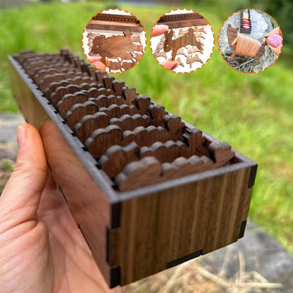 Wooden Bunny Sewing Thread Holder Set with Storage Box