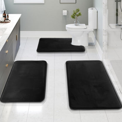 Plush Memory Foam Bathroom Mat Set, Soft and Absorbent