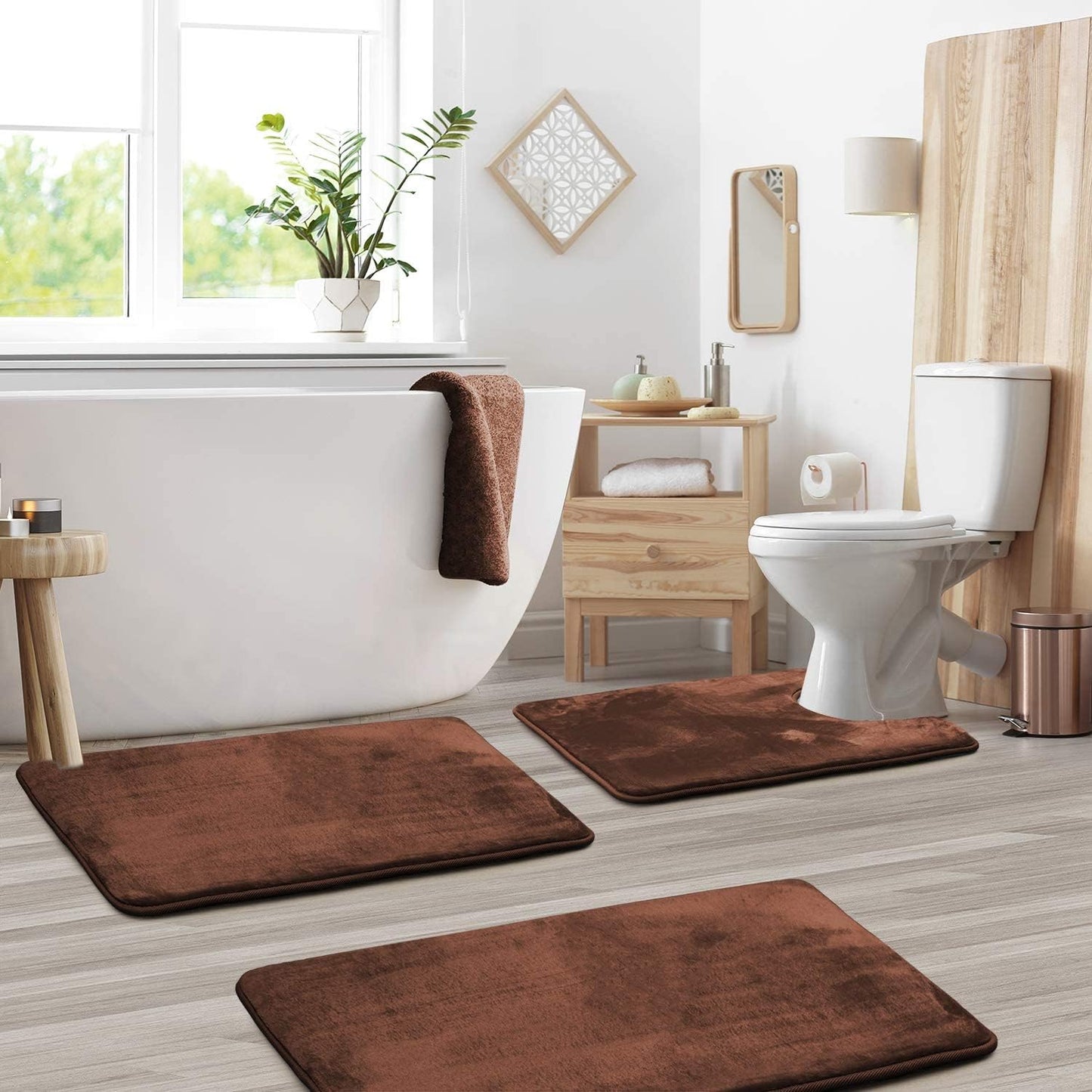 Plush Memory Foam Bathroom Mat Set, Soft and Absorbent