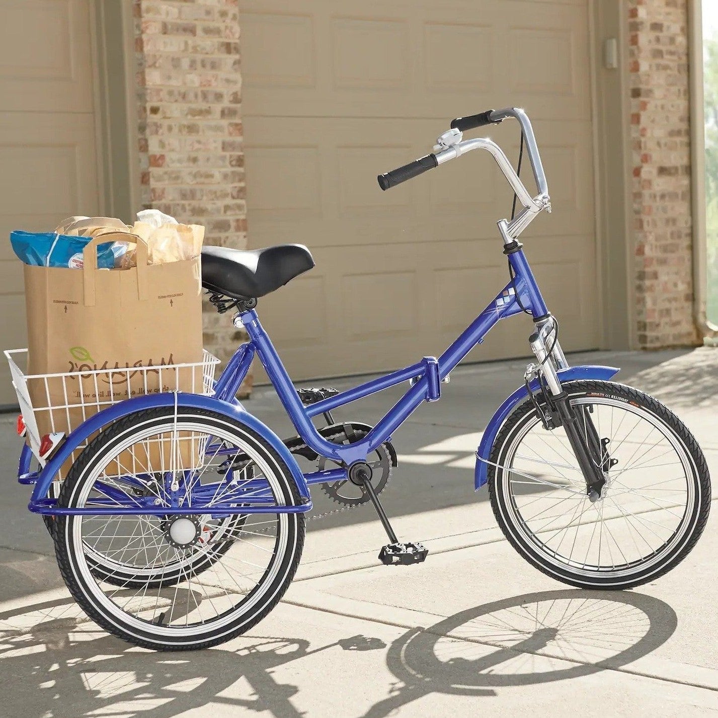 Portable 3 Wheel Adult Tricycle Bicycle with Storage Basket - Halri