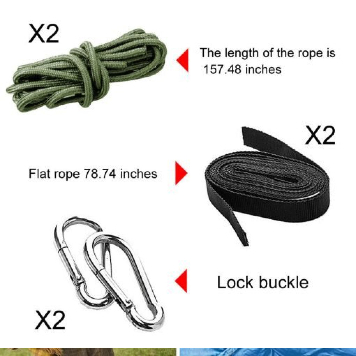 Portable Camping Hammock Set with Bug Net and Rain Fly