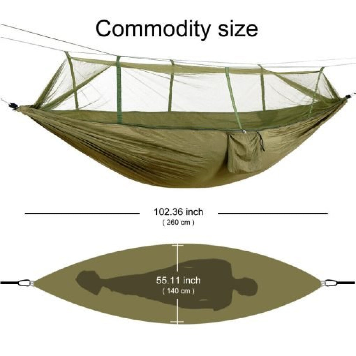 Portable Camping Hammock Set with Bug Net and Rain Fly