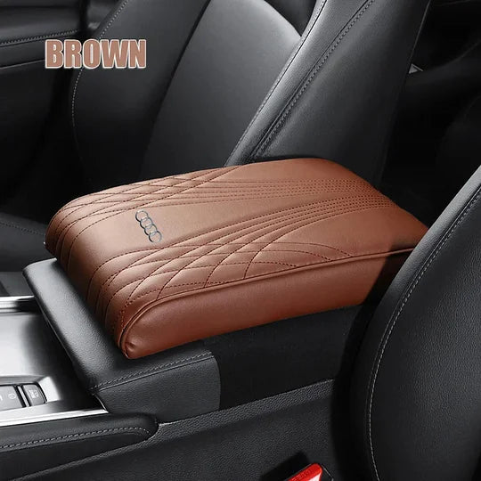 Luxury Auto Armrest Seat Pad - Leather Console Protector