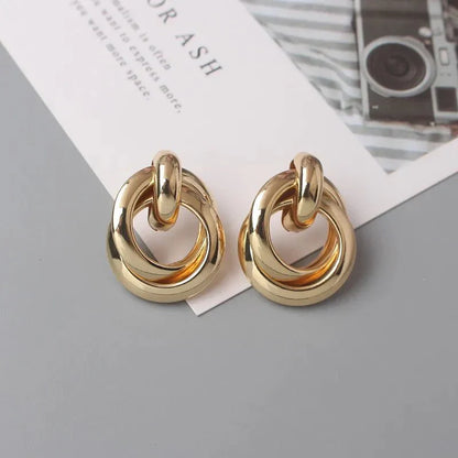Round Woven Geometric Circle Earrings - Halri