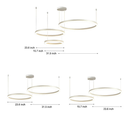 Round Stainless Steel Pendant Light Fixtures with Adjustable Brightness