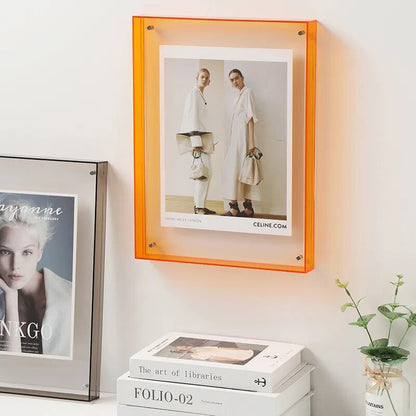 Clear Wall Mount Glass Photo Frame