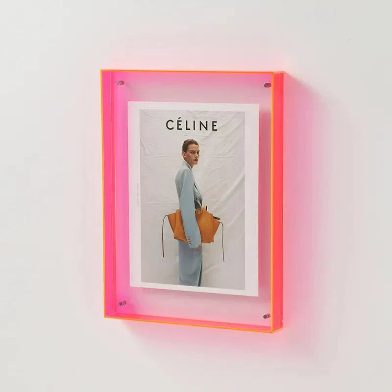 Clear Wall Mount Glass Photo Frame