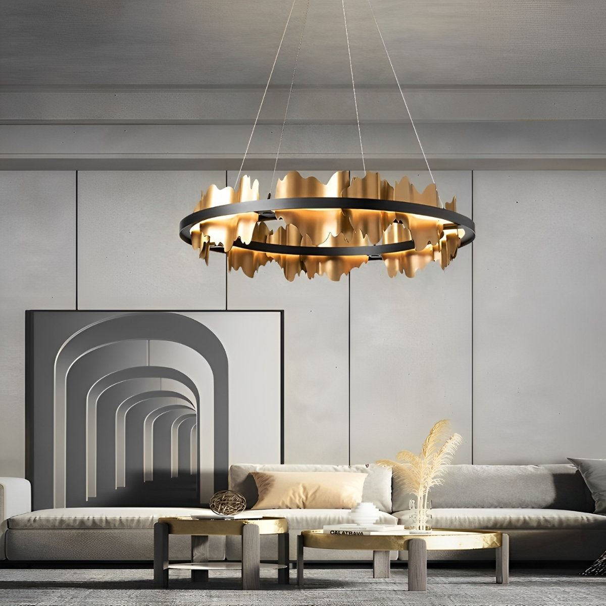 Modern Round Dimmable LED Chandelier Light Fixture - Halri