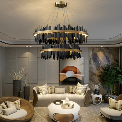 Modern Round Dimmable LED Chandelier Light Fixture