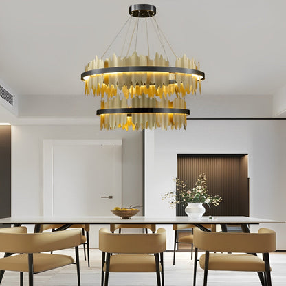 Modern Round Dimmable LED Chandelier Light Fixture