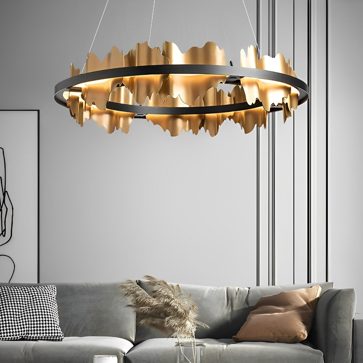 Modern Round Dimmable LED Chandelier Light Fixture