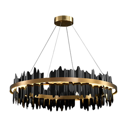 Modern Round Dimmable LED Chandelier Light Fixture