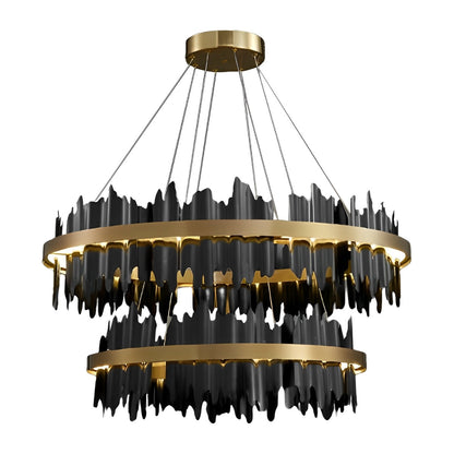 Modern Round Dimmable LED Chandelier Light Fixture