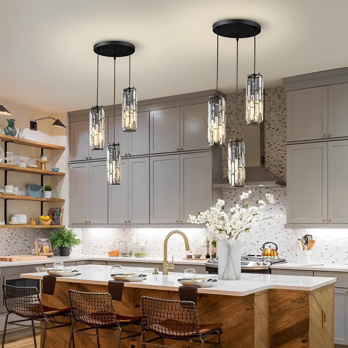 Luxury Metal Glass Pendant Ceiling Light Fixture