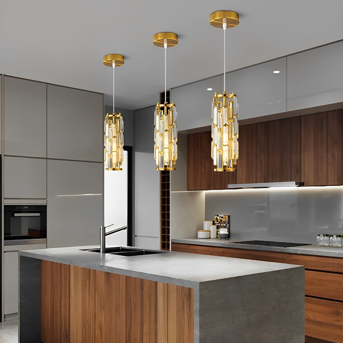 Luxury Metal Glass Pendant Ceiling Light Fixture