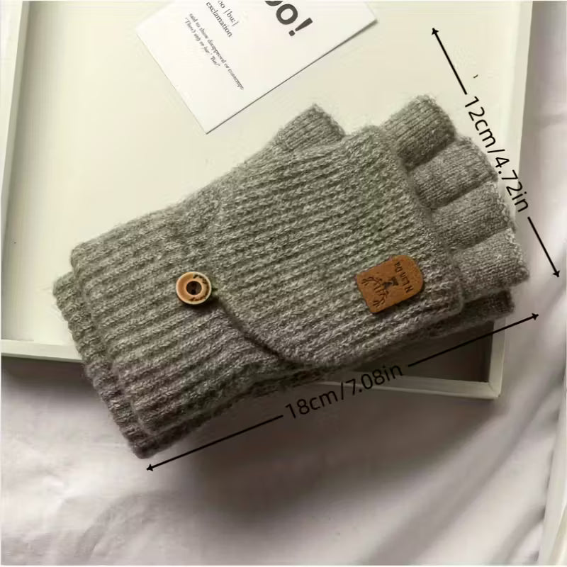 Warm Men's Fingerless Winter Gloves