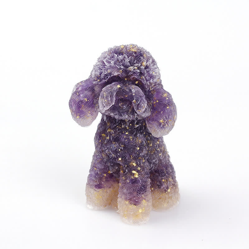 Beautiful Gemstone Dog Figurine Ornament