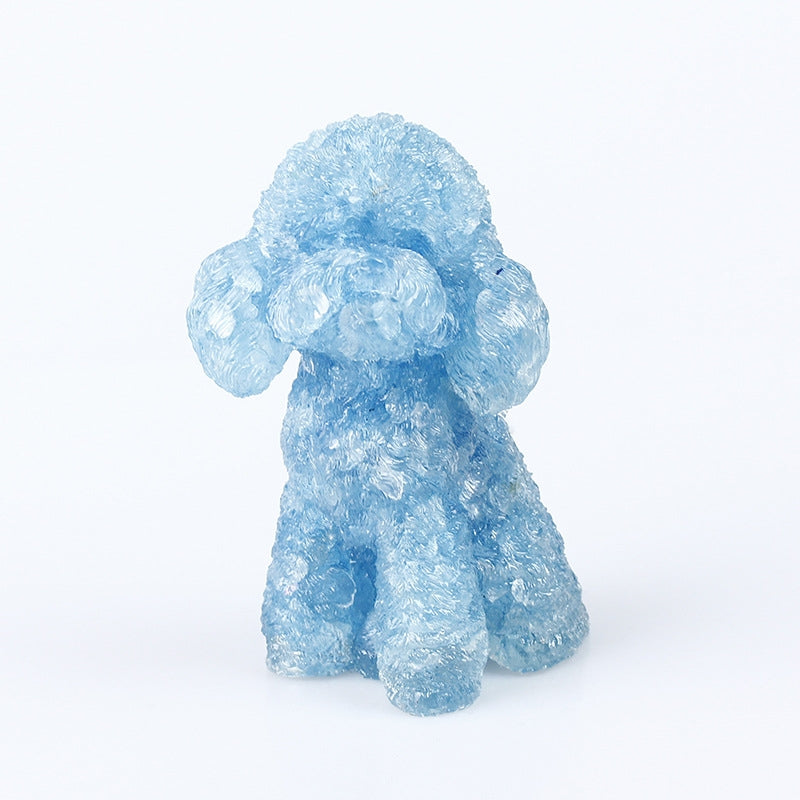 Beautiful Gemstone Dog Figurine Ornament