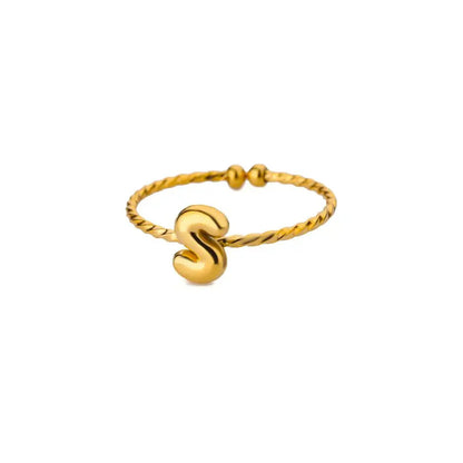 Simple Personalized Initial Bubble Ring