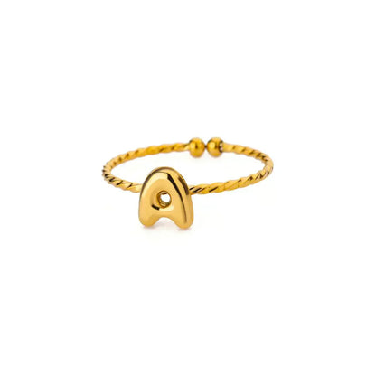 Simple Personalized Initial Bubble Ring - Halri