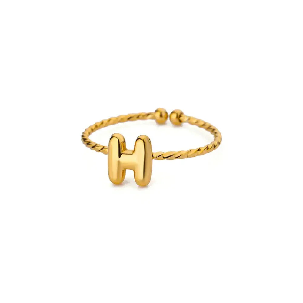 Simple Personalized Initial Bubble Ring