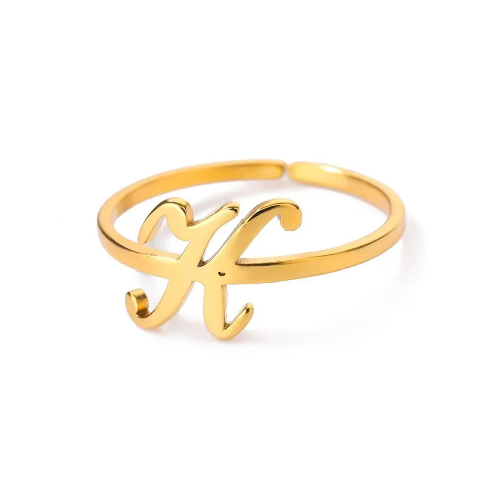 Simple Personalized Initial Letter Rings
