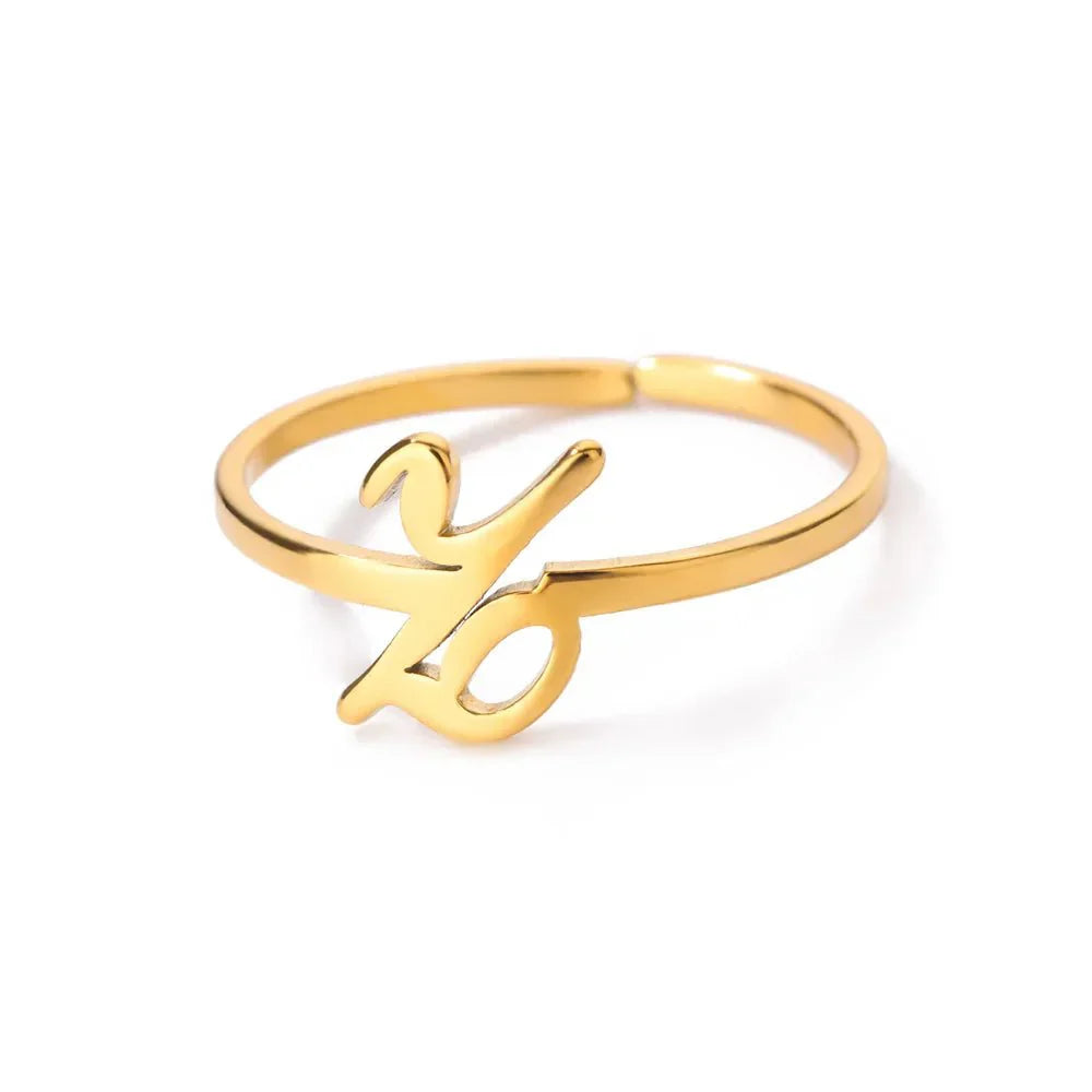Simple Personalized Initial Letter Rings