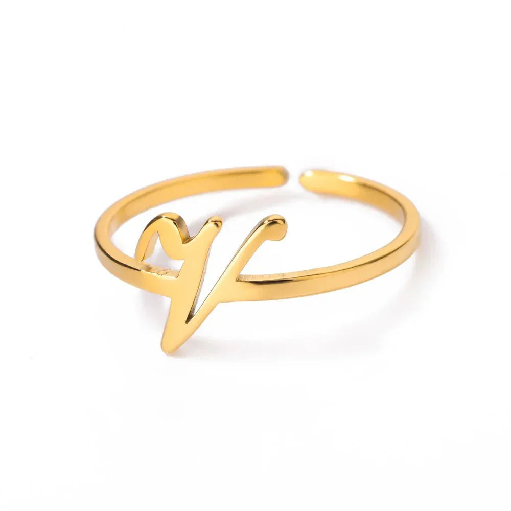 Simple Personalized Initial Letter Rings