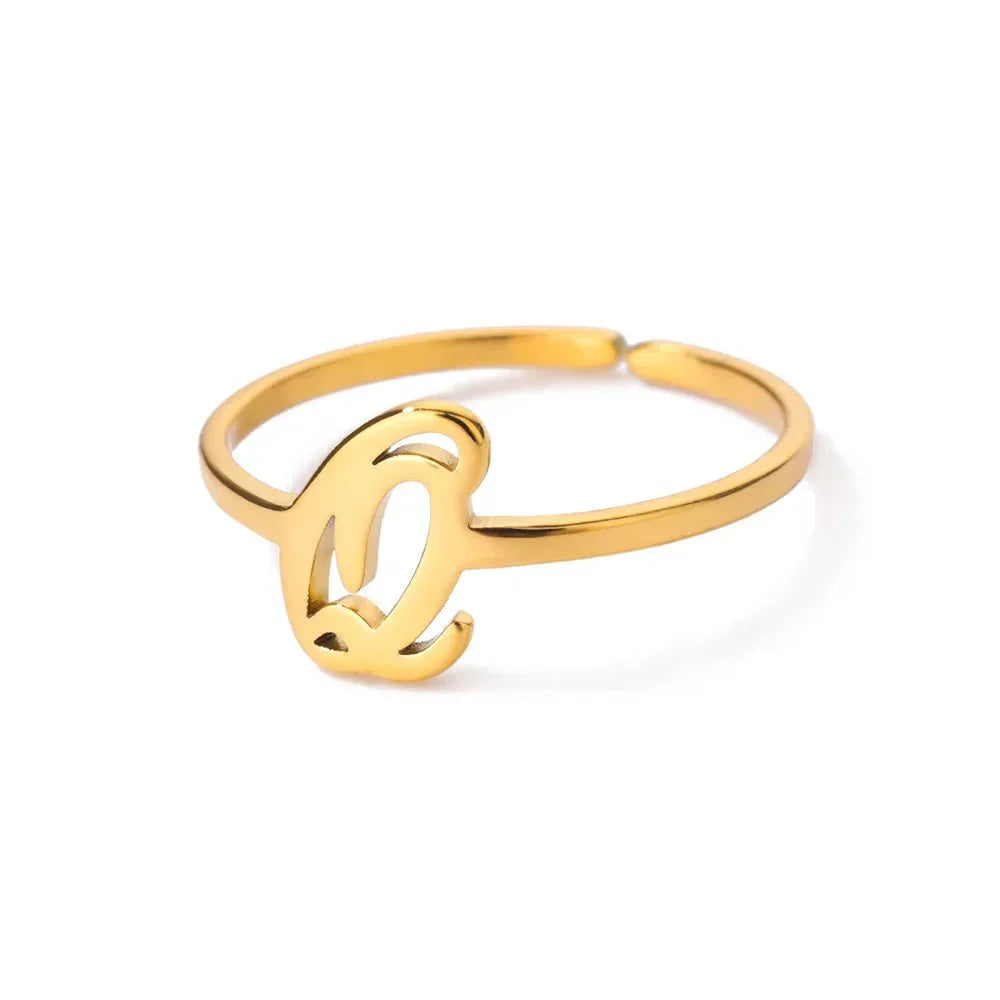 Simple Personalized Initial Letter Rings