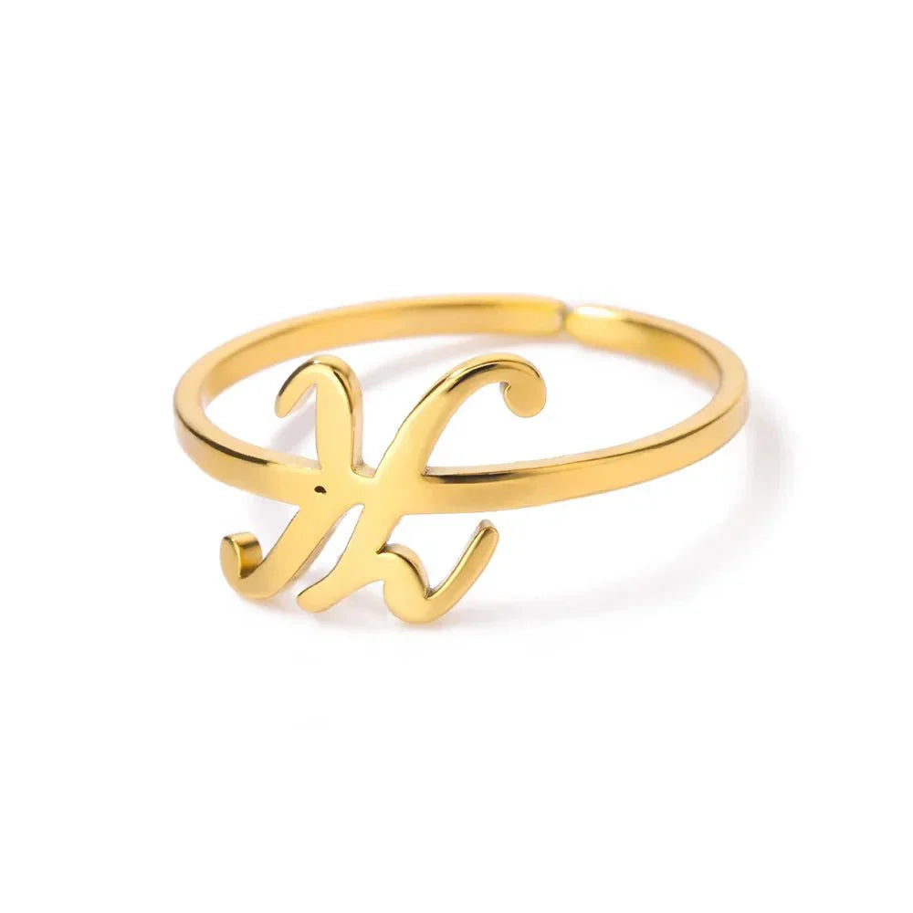 Simple Personalized Initial Letter Rings