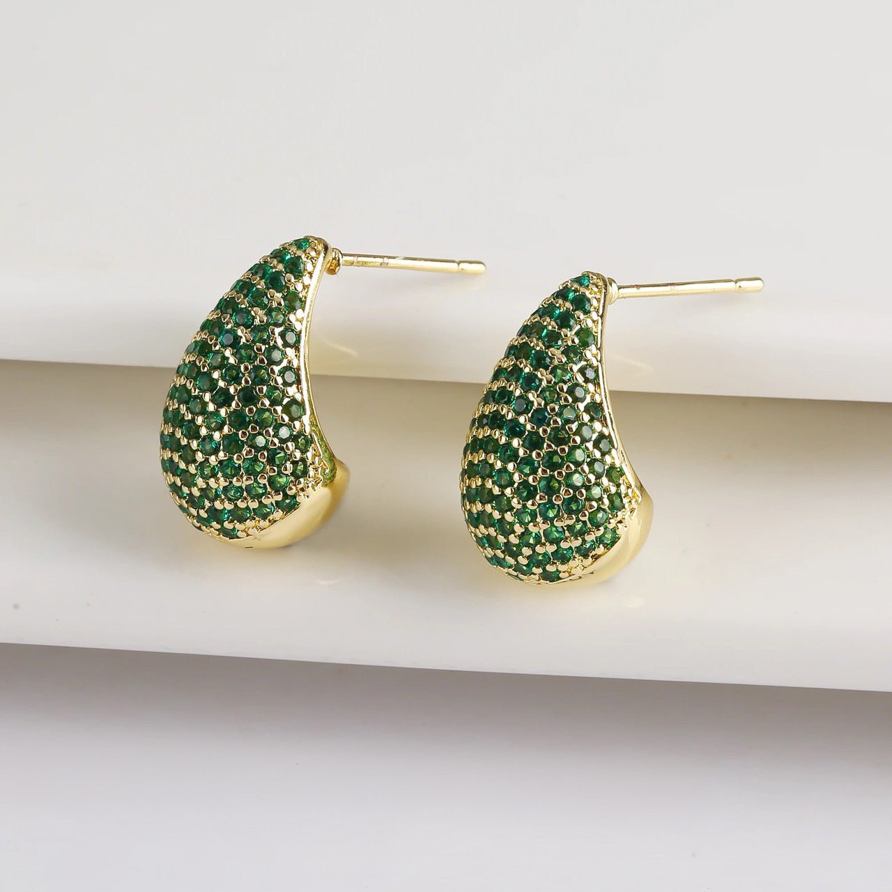 Sparkling Silver Teardrop Diamond Earrings