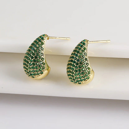 Sparkling Silver Teardrop Diamond Earrings