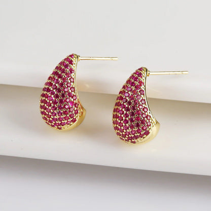 Sparkling Silver Teardrop Diamond Earrings