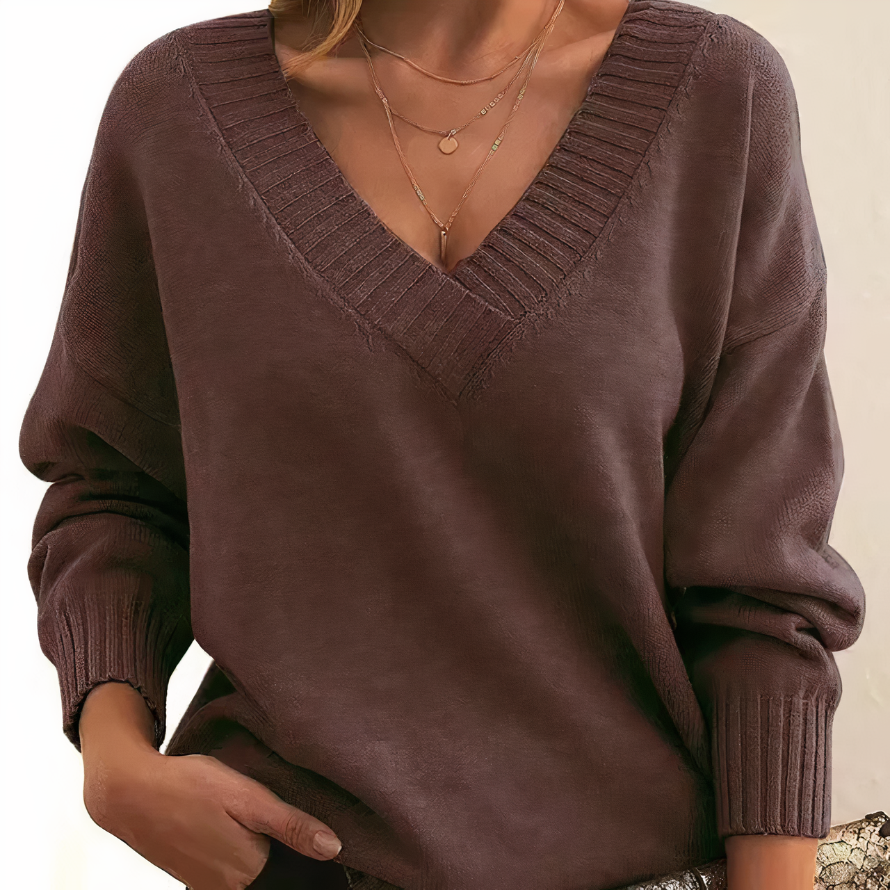 Premium Soft Cashmere V-Neck Sweater for Women