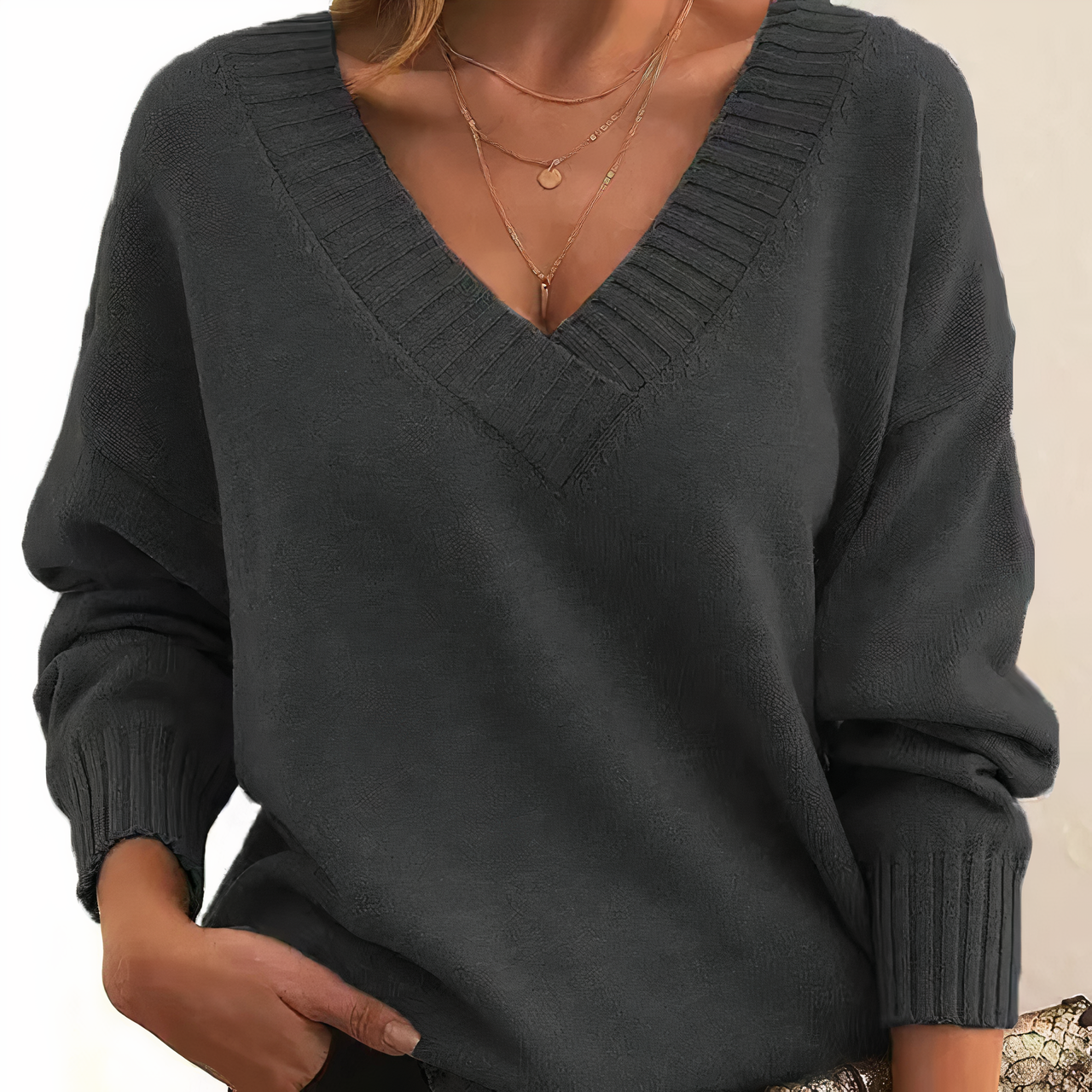 Premium Soft Cashmere V-Neck Sweater for Women