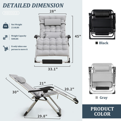Heavy Duty Extra Large Zero Gravity Recliner