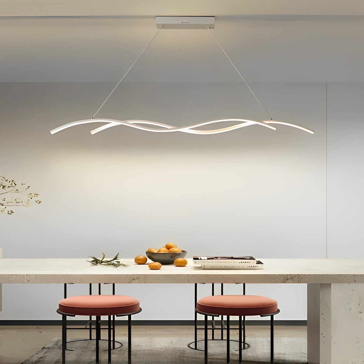 Stylish Wave Contemporary LED Ceiling Light Fixture - Halri