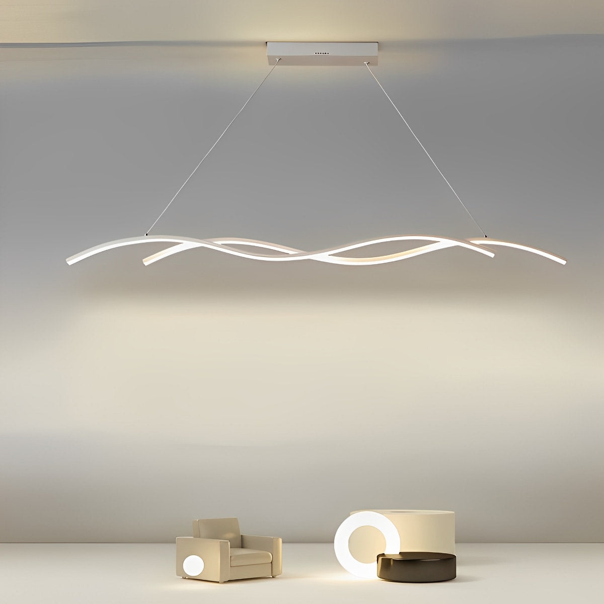 Stylish Wave Contemporary LED Ceiling Light Fixture