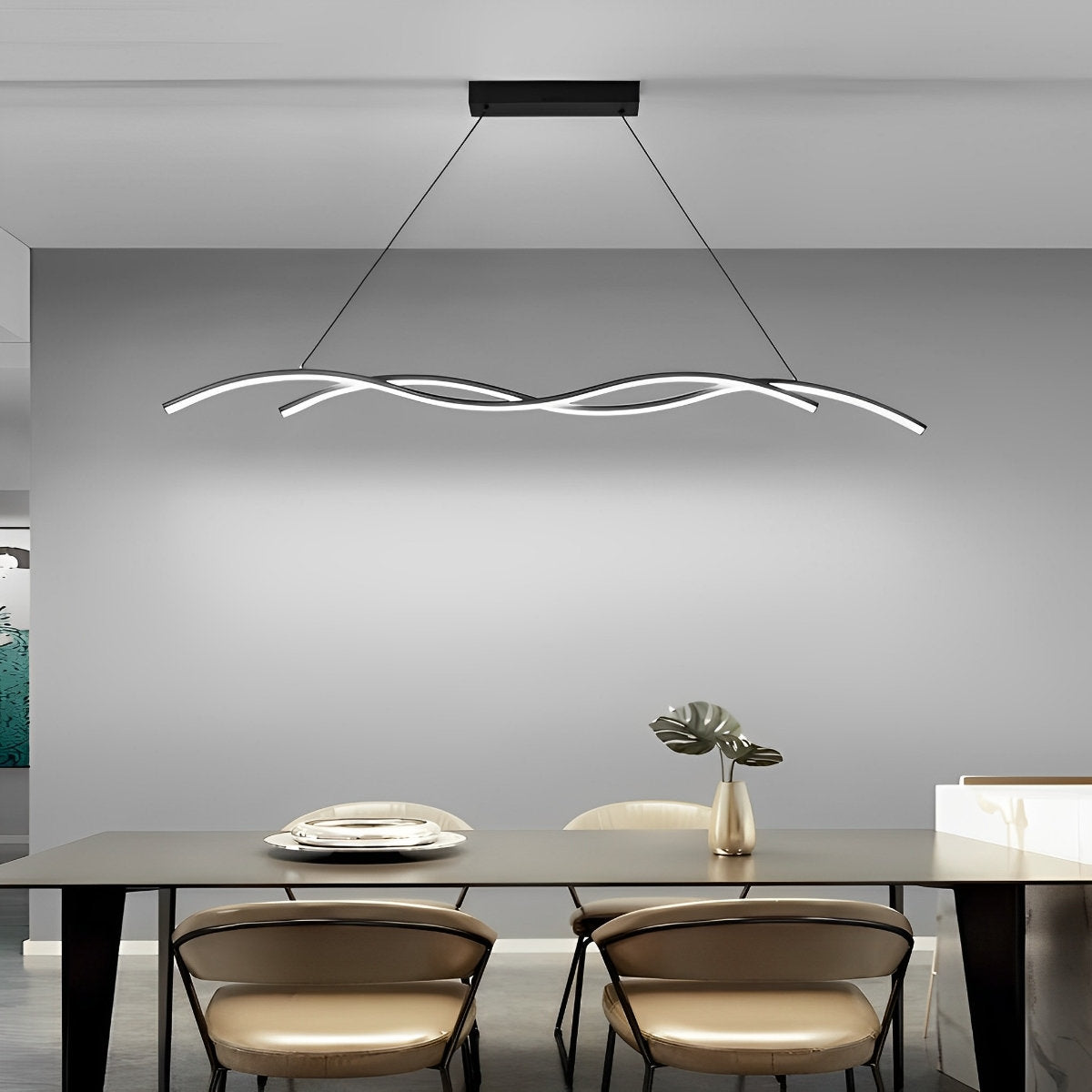 Stylish Wave Contemporary LED Ceiling Light Fixture